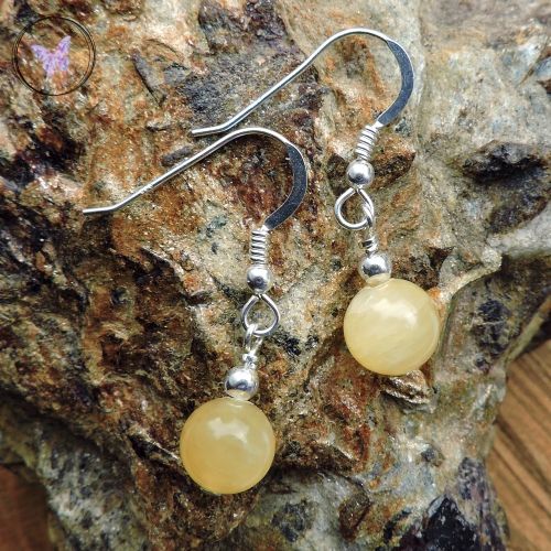 Aragonite Silver Earrings